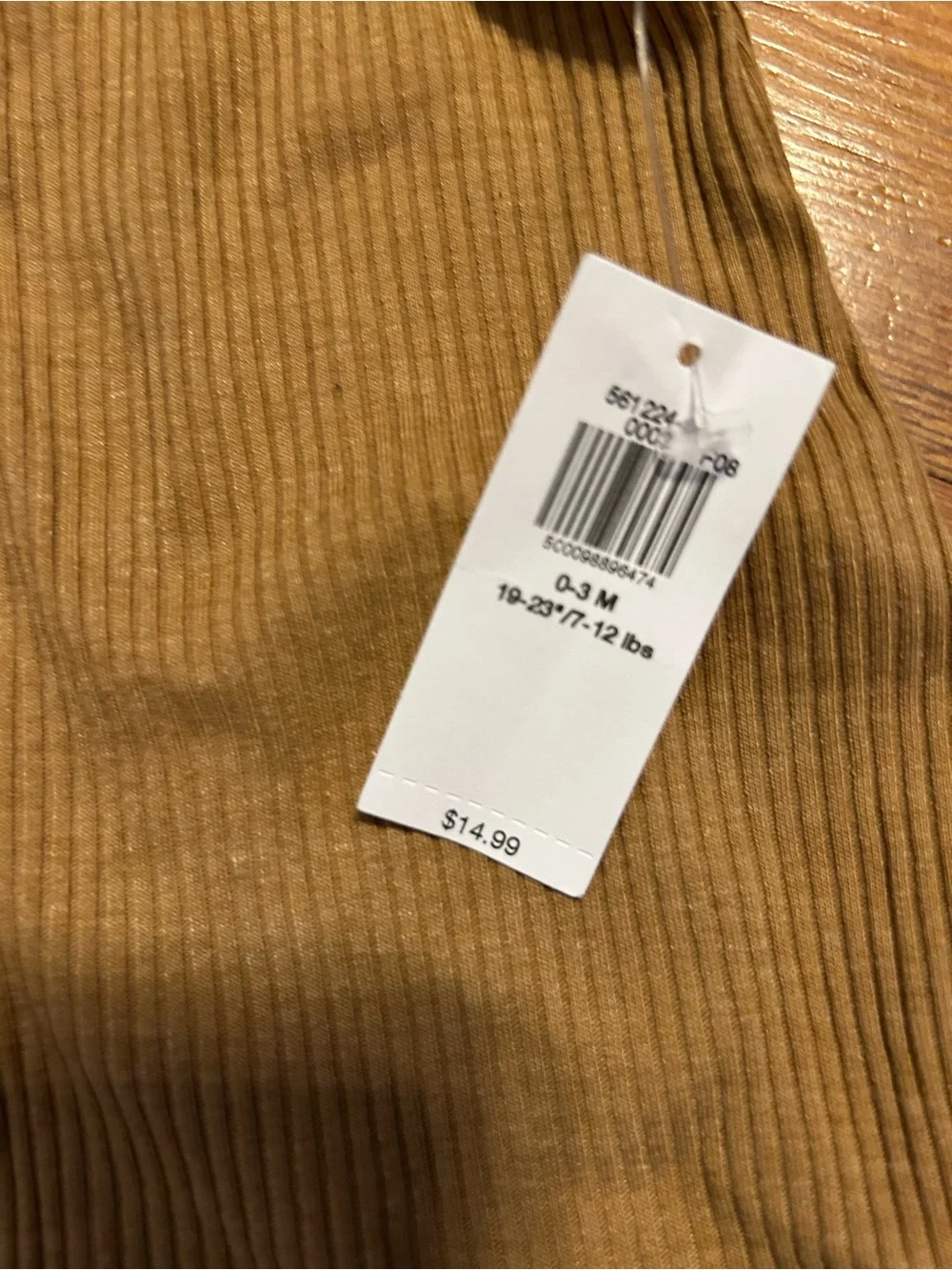 Old Navy Tan Ribbed Henley Baby Romper 0-3 months